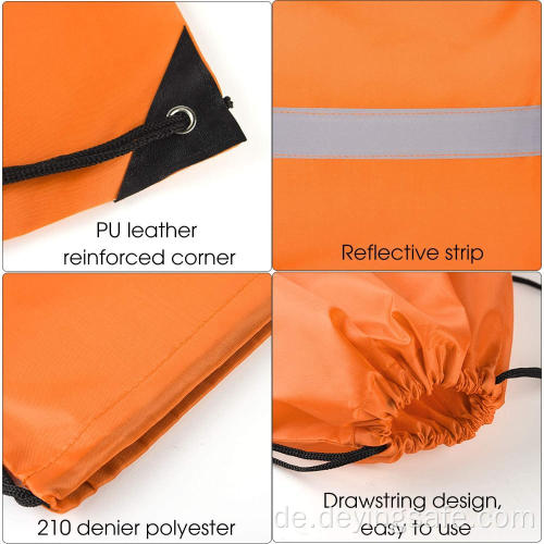 Rucksack-Tasche mit Kordelzug und reflektierendem Klebeband